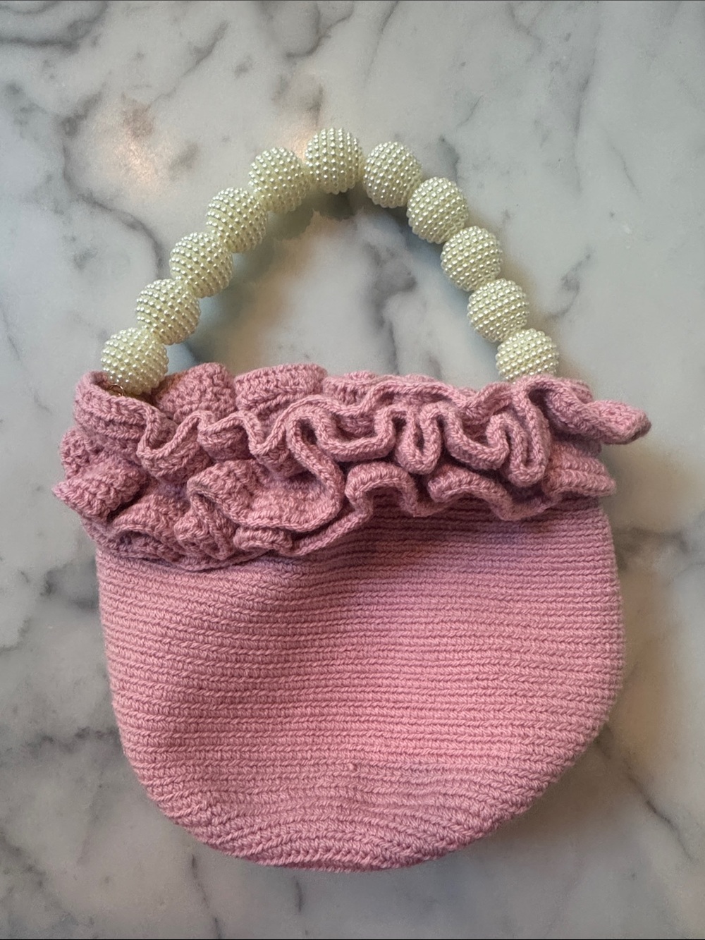 Soraya Hennessy Pink Crochet Mini Bag